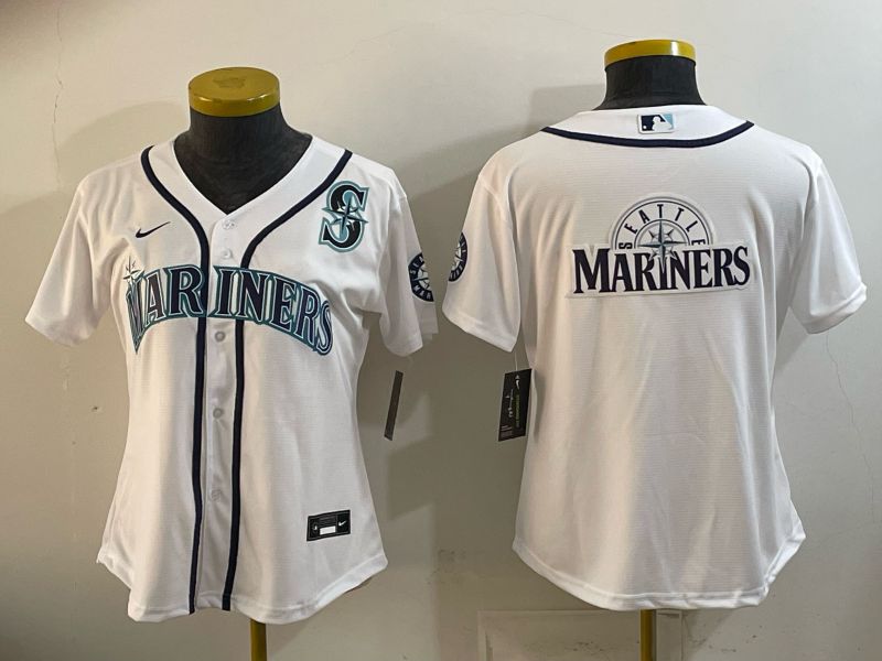 Women 2026 Seattle Mariners Blank White Game Nike MLB Jersey style 0012